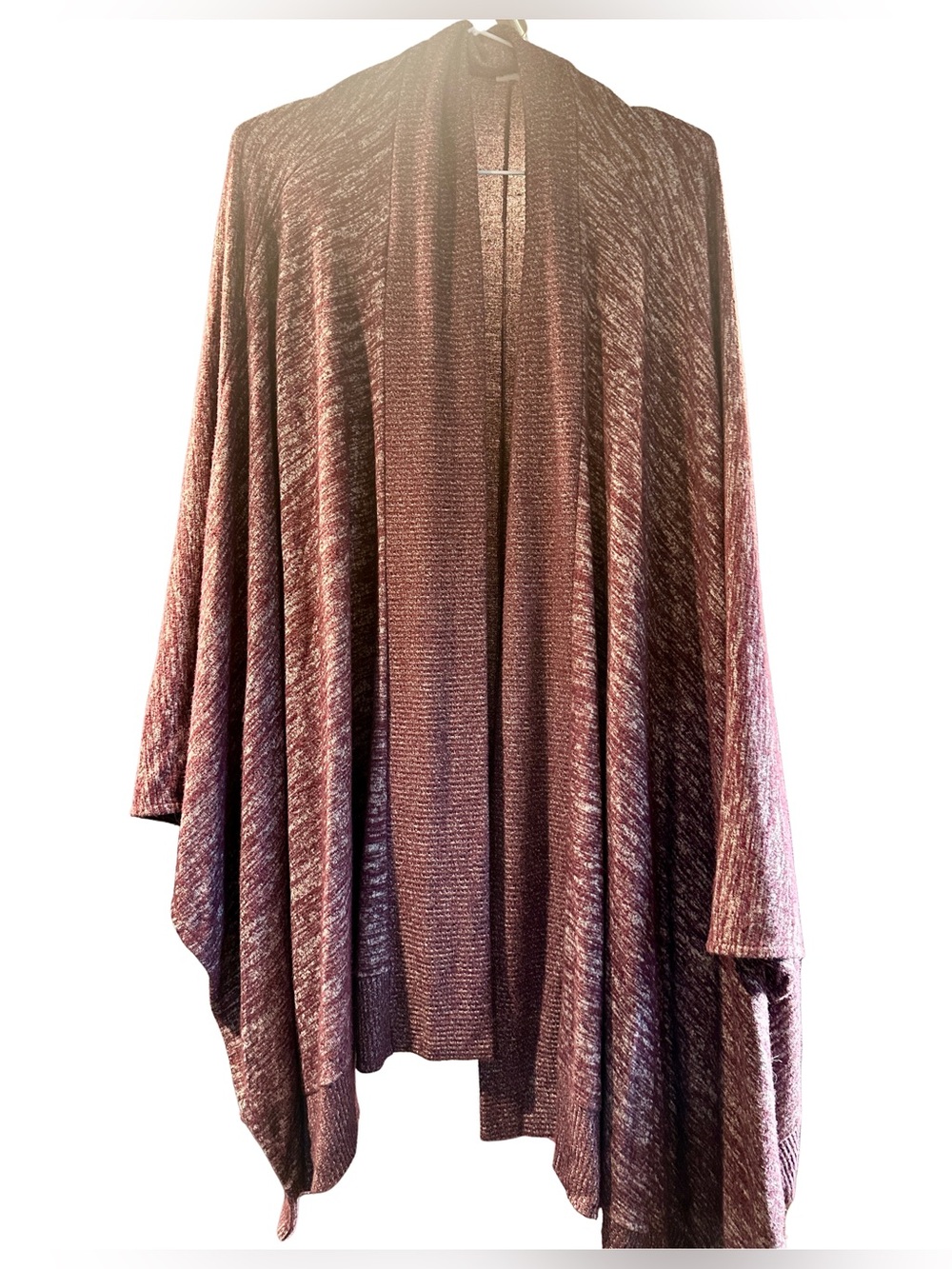 GAP Marled Burgundy Open-Front Draped Poncho
